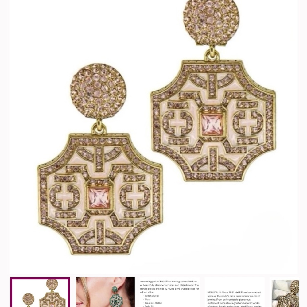 Heidi Daus Yellow Goldtone Crystal Statement Drop Earrings